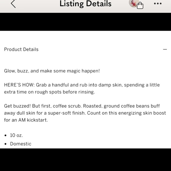 VS Pink coffee scrub rose & grind buzzed NWT body - Picture 4 of 4